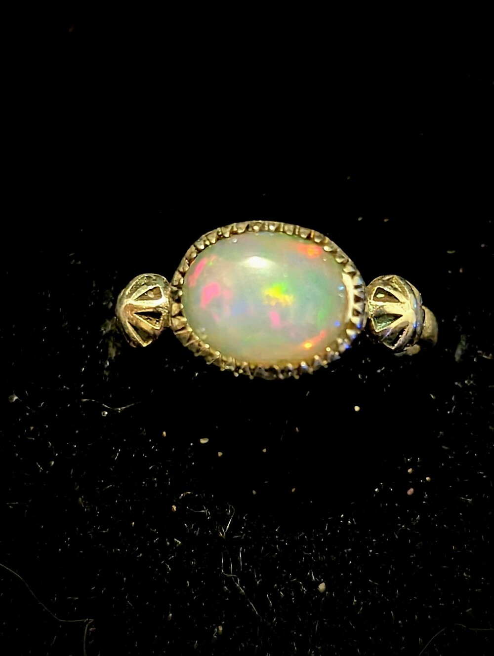 Petite Ethiopian Opal Sterling Silver Ring - Picture 6 of 10